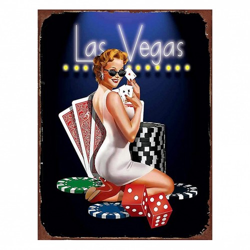 Blechschild las vegas pinup - blechschild, vegas"