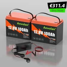 2X 100Ah LiFePO4 Batterie Akku Lithium RV Boot Wohnmobil Heim mit 1x Ladegerät