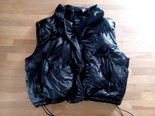 Mädchen Steppjacke ärmellos ohne Arm FBsister Gr XS 164+ Kunstlederoptik schwarz