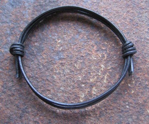Echt leder armband schwarz - echt,