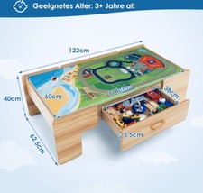 Eisenbahntisch über 100-tlg. mit Eisenbahn und Spieltisch aus Holz