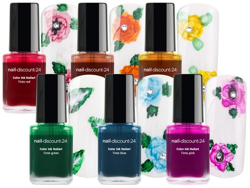 Ink color nails - color, art