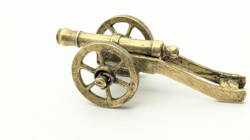 Kleine miniatur messing kanone - messing,