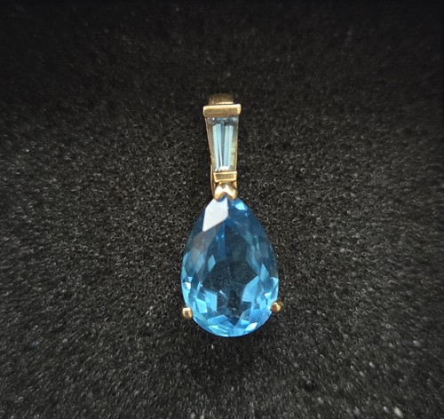 Anhänger blautopas 585er - anhänger, gold