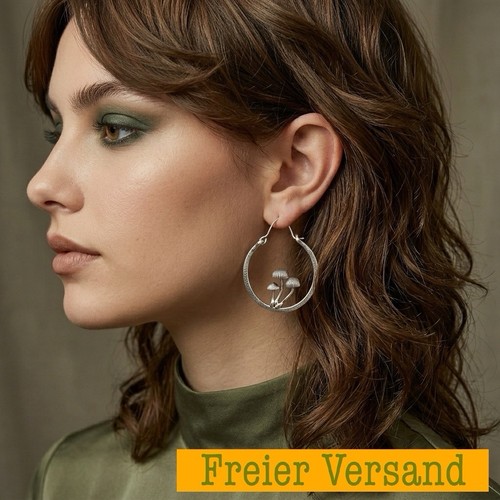 Ohrringe creolen mit pilzen - creolen,