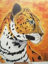 Acryl Bild handgefertigte  Kunst afrikanische Dekoration Leopard