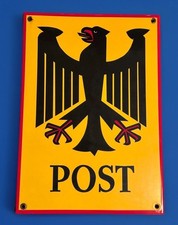 Emaille Schild Emailschild „POST“-Adler 29,5x41,5x1,2cm GEBRAUCHSSPUREN Zustand2