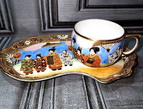 Vintage satsuma moriage tasse - satsuma,