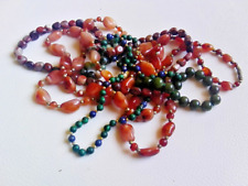 Konvolut Vintage Ketten 60s = echte Steinketten Butterscotch-Optik + 2 Armbänder