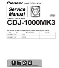 Service Manual-Anleitung für Pioneer CDJ-1000 MK3 