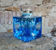 ***VINTAGE TISCHFEUERZEUG*GLAS*ICE CUBE*MURANO*ANTONIO IMPERATOR*70ER*ICEBLUE***