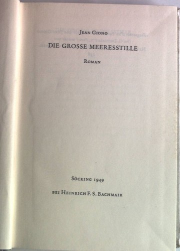 Die grosse meeresstille - die,