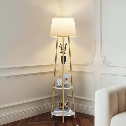 Stehlampe led bodenlampe gold - stehlampe,