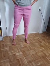 Leggings Pink Gerippt Sport Gr. XXL 42 44 Stretch Rosa Freizeit 