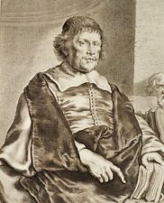 Portret van Caspar van Baerle (1584-1648) Original Antique Print Theodor Matham