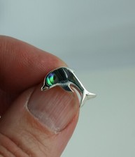 kleiner Paua Muschel Anhänger Delphin Sterling Silber verschiedene Exemplare