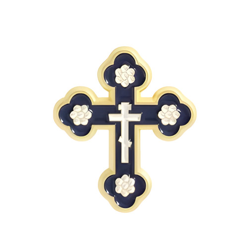 Orthodox cross blue - orthodox, pin