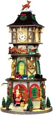 Lemax Weihnachtsdorf Weihnachtsuhr Turm Ornament Dekoration beleuchtet 33 cm