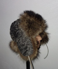 Waschbär Pelz Mütze Fuchs