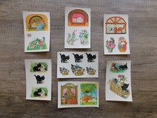 DDR - 7 Bögen Schiebebilder/Abziehbilder, verschiedene Katzen-Motive - ANSEHEN!