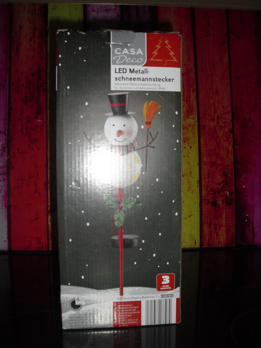 Led metall schneemannstecker - led,