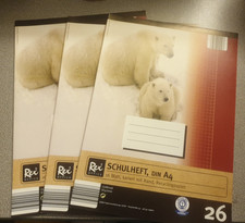 3 Schulhefte DIN A4 Kariert