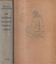 Buch: Auf Schlitten, Boot und Rentierrücken, Middendorff, 1953, Brockhaus