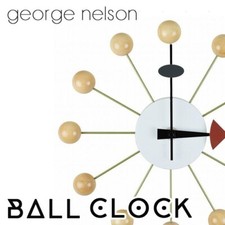 George Nelson Design Wanduhr - Kugeluhr - (Natur) (Reproduktion)