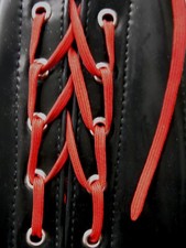 Korsettschnürung, Miederkordel rot 5 mm breit, verkauft in 2 Meter durchgehenden Längen