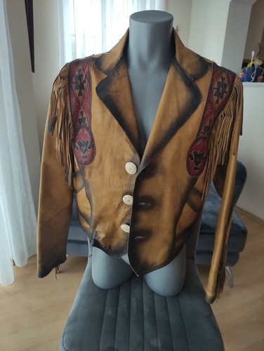 Echtleder western jacke stars - echtleder,