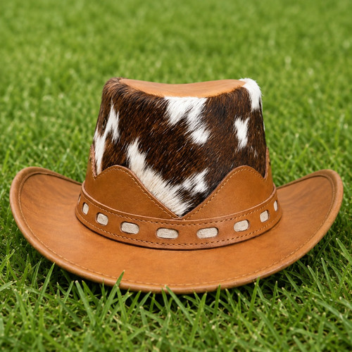 Leder cowboy hut handarbeit - hut,