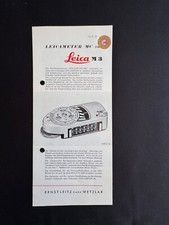#A0681-Rare Leicameter MC zur Leica M3  , Broschüre, Brochure , Infoblatt 1956