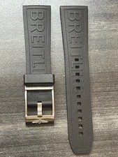 Breitling OEM 24MM Taucher Pro Schwarzes Gummi Armband Mit OEM Dornschließe