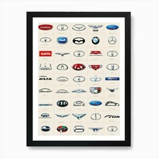Auto logos kunstdruck gerahmt - auto,