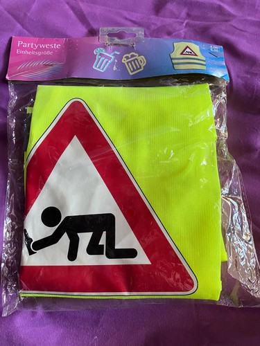 Party warnweste gelb schild - party,