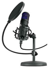 Profi USB Studio Kondensator Mikrofon Podcast Tischstativ Popschutz Spinne Set