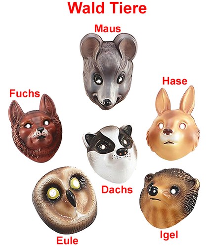 Kinder tier maske wald tiere - tier,