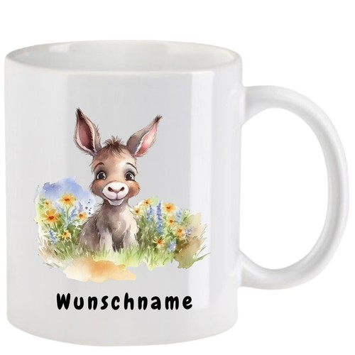 Tasse mit esel - tasse, aquarell
