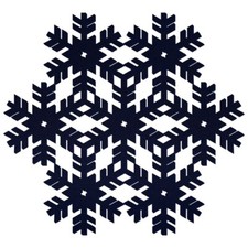 Dunkelblaue Filz Schneeflocke