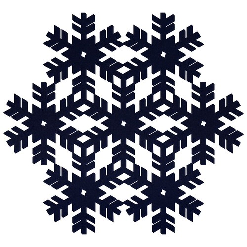 Dunkelblaue filz schneeflocke - filz,