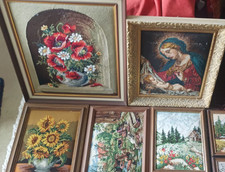 Sammlung Stickbilder in Rahmen