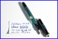 "Madaus Köln" PELIKAN 400NN Füller in GRÜN gestreift mit STENO Gold Feder