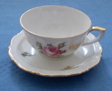 Sammeltasse Mokkatasse Blumenmuster m.Goldrand Golddekor Kahla DDR (bis ca.1957)