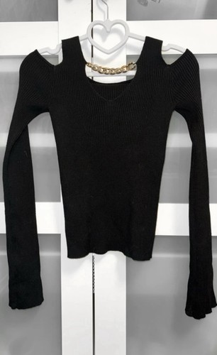 Schwarzes strick oberteil - schwarzes,