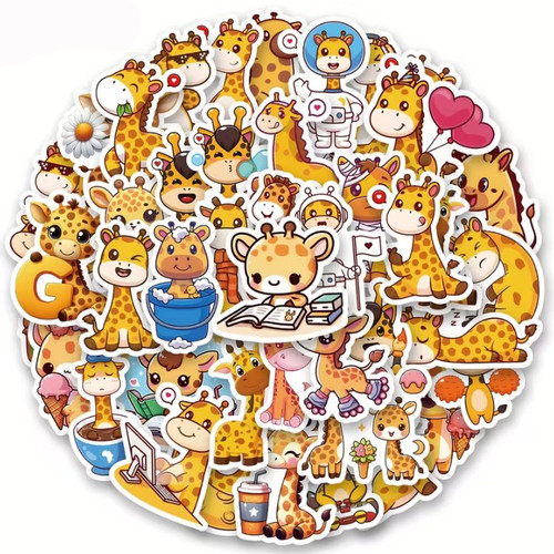 50x giraffen sticker deko - 50x,