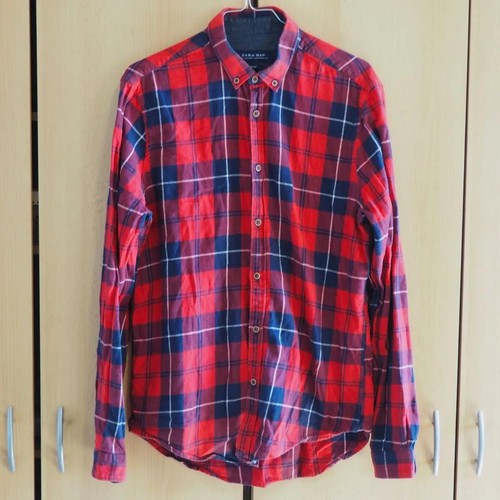 Zara man hemd kariert rot - man, m