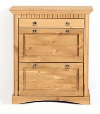 Schuhschrank Kiefernholz gelaugt/geölt Schuhkommode