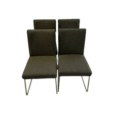 Hülsta 4er Set Stuhl Now Dining S21 Flachgewebe Anthrazit Metallgestell 