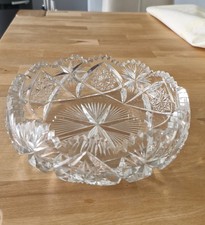 Schale 1,7 kg 19,5 cm, Bleikristall? Bohemia Cristal? Zackenrand Glas Schüssel 