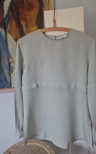 Schlichte Seidenbluse NIC JANIK in Mint 38 40 w. NEU Tunika 100% Seide